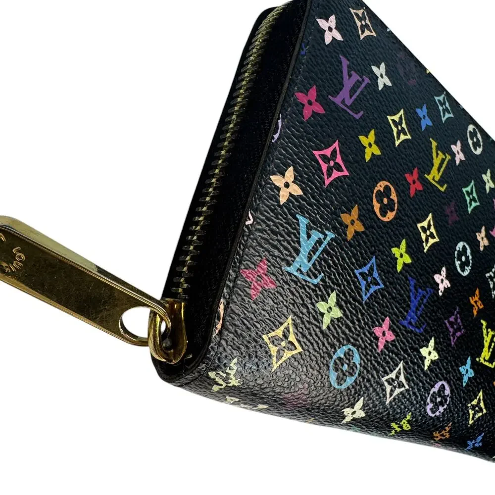 Louis Vuitton Murakami Wallet Multicolor Monogram Vintage Long Zippy Noir Purple - Picture 12 of 14
